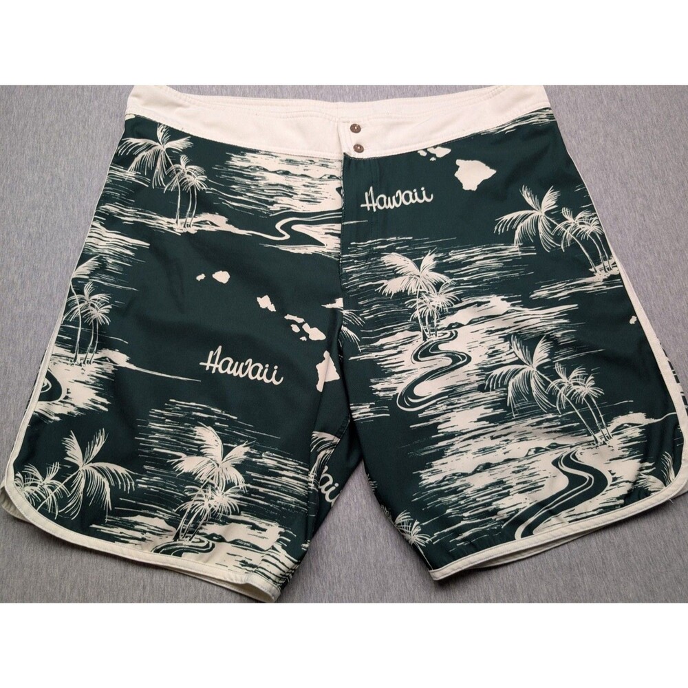 Favant Map 4 Men's Hawaii Print Quick Dry Boardshorts, Size 38